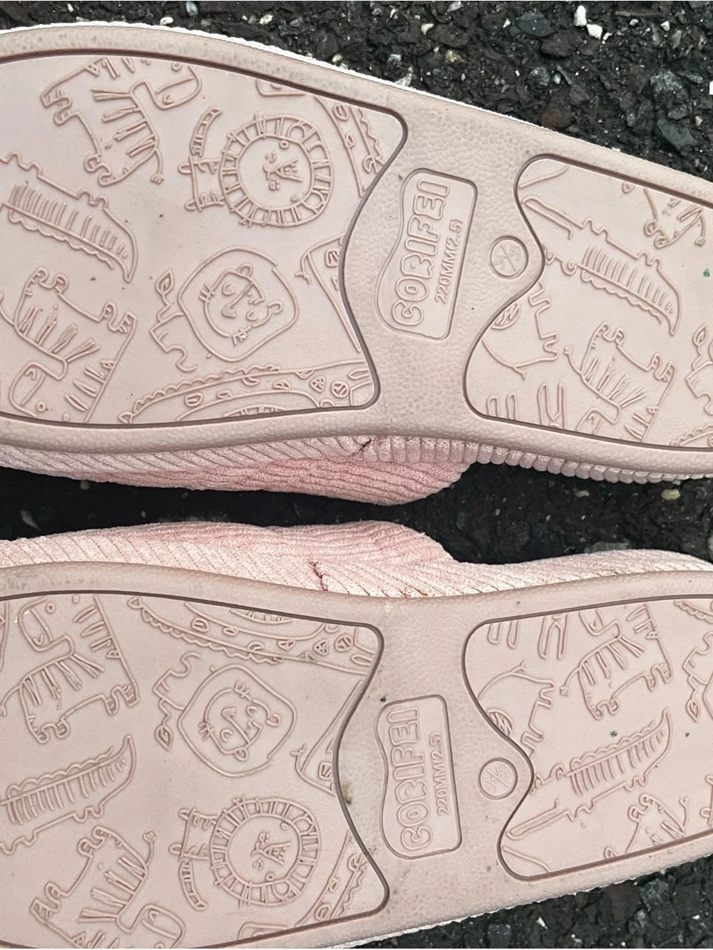 Kids Pink Bear Plush Slip-On Slippers with Cozy Lined Insole